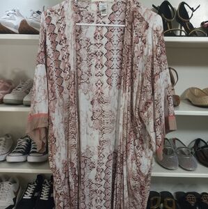 Snake Print Kimono Cardigan